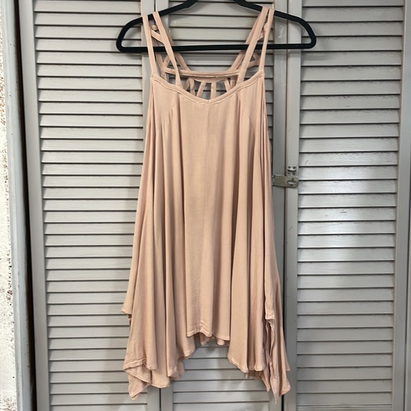 Strappy Tunic top. Nude. Easel - Picture 4 of 6